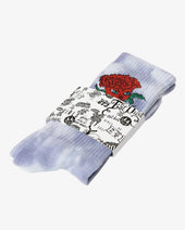 Rose Socks Cotton Tie Dye Violet