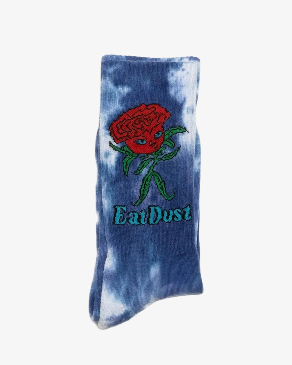 Rose Socks Cotton Tie Dye Blue