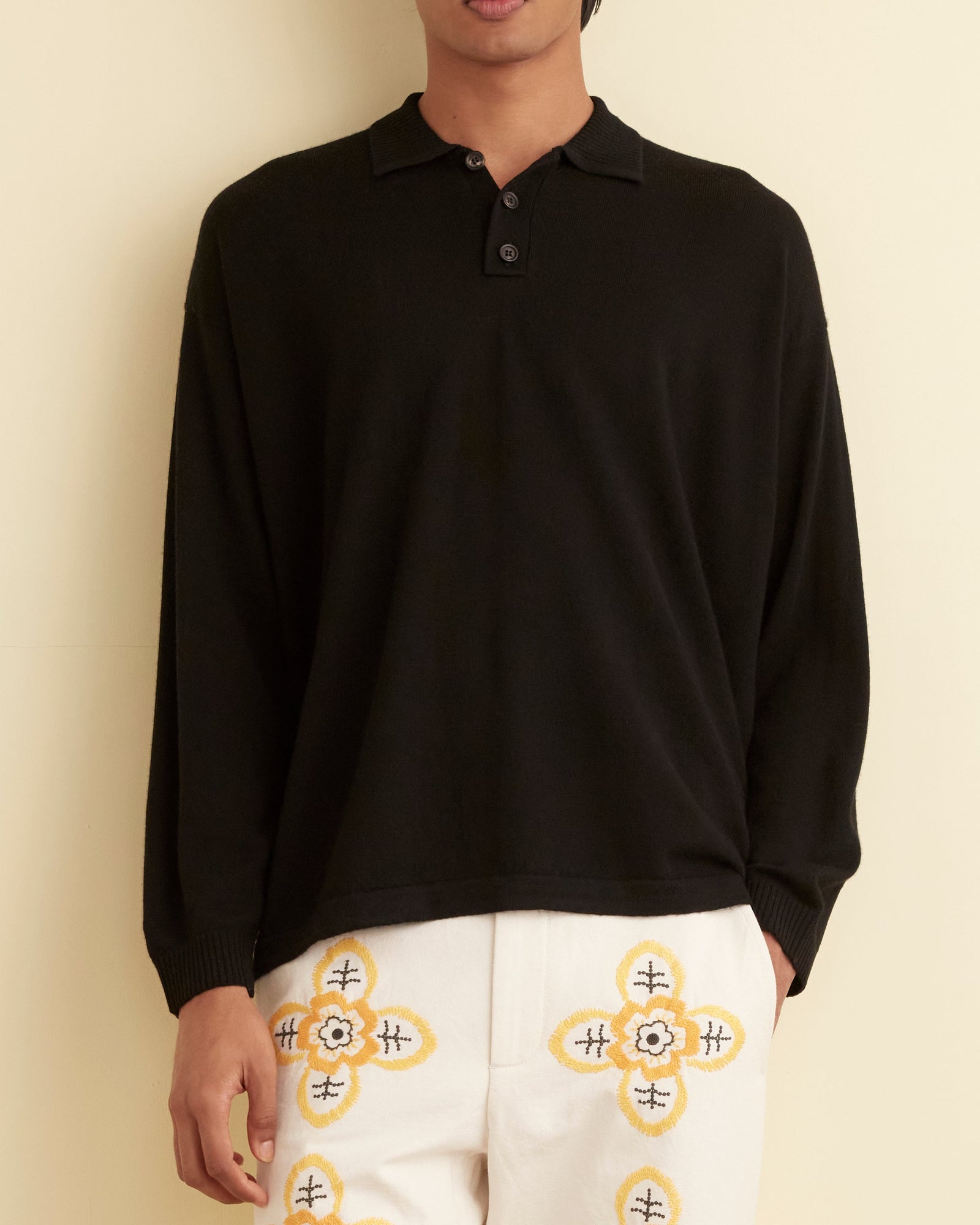 Solid Cycling Polo - Black