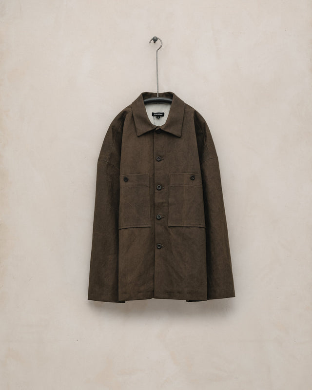 Field Shirt Two - Sumi Ink Cotton/Washi Canvas, Dark Olive