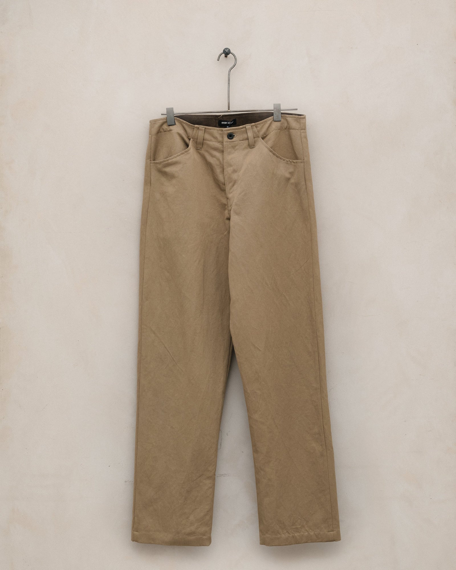 Four Pocket Pant - Gallnut Cotton/Washi Twill, Khaki (Natural Gallnut Dye)