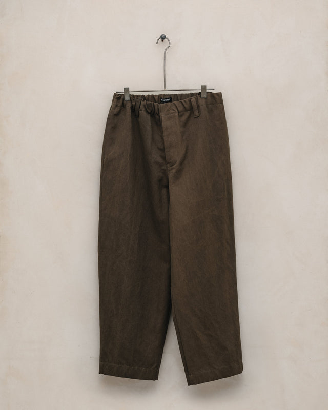 Elastic Pant - Sumi Ink Cotton/Washi Canvas, Dark Olive