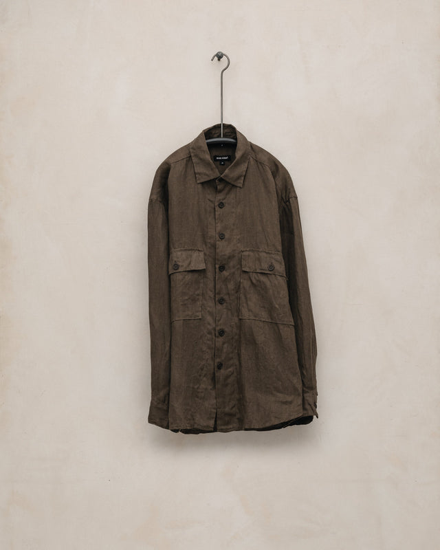 Big Shirt - Sumi Ink Hemp Twill, Dark Olive