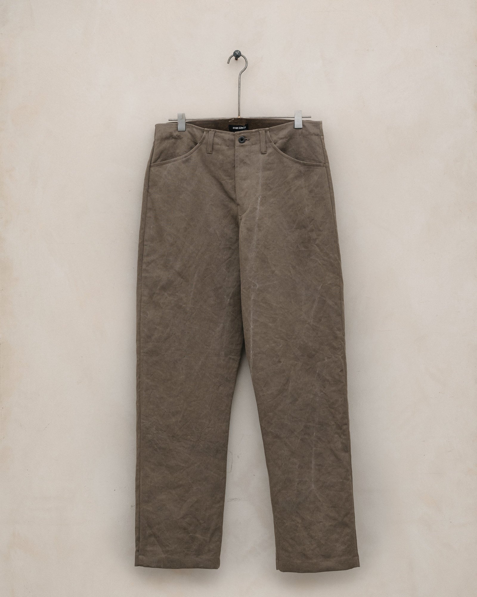 Four Pocket Pant Natural Dye Cotton Washi Herringbone Iron