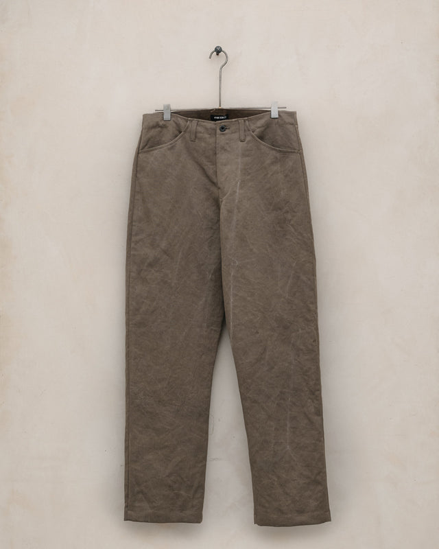 Four Pocket Pant - Natural Dye Cotton/Washi Herringbone, Iron (Persimmon/Iron Natural Dye)