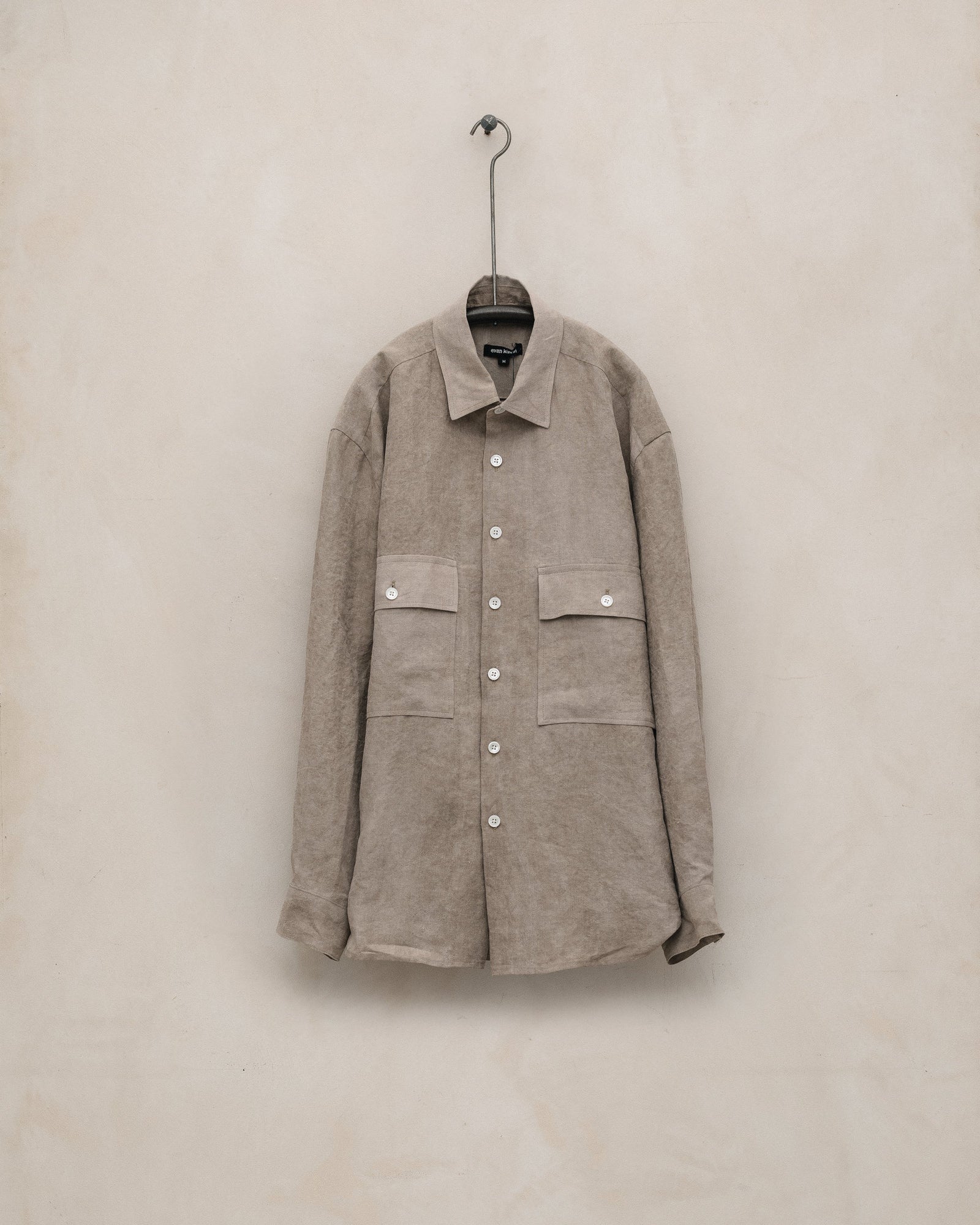 Big Shirt - Cold Dyed Hemp, Dark Beige