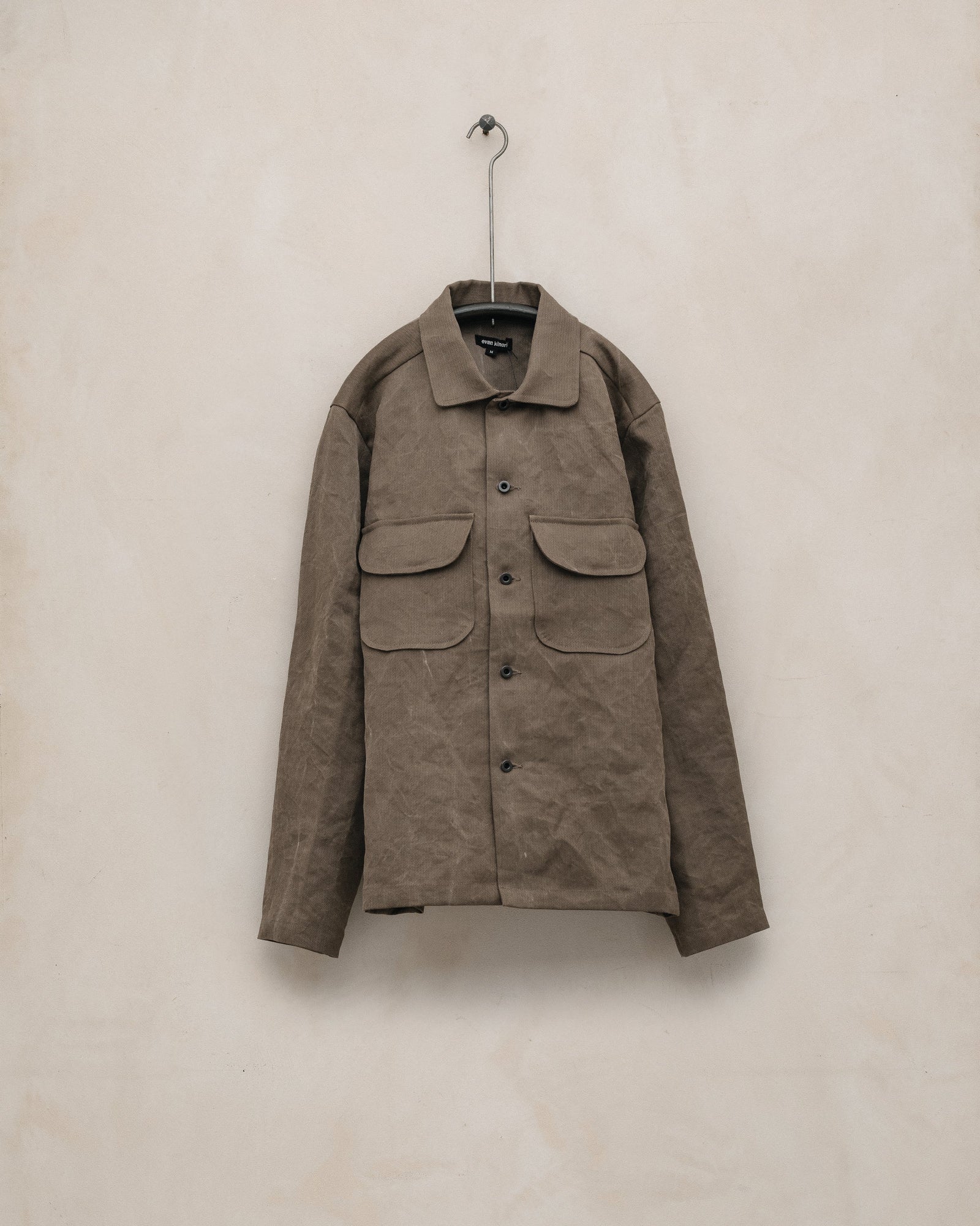 Field Shirt Natural Dye Cotton Washi Herringbone Iron