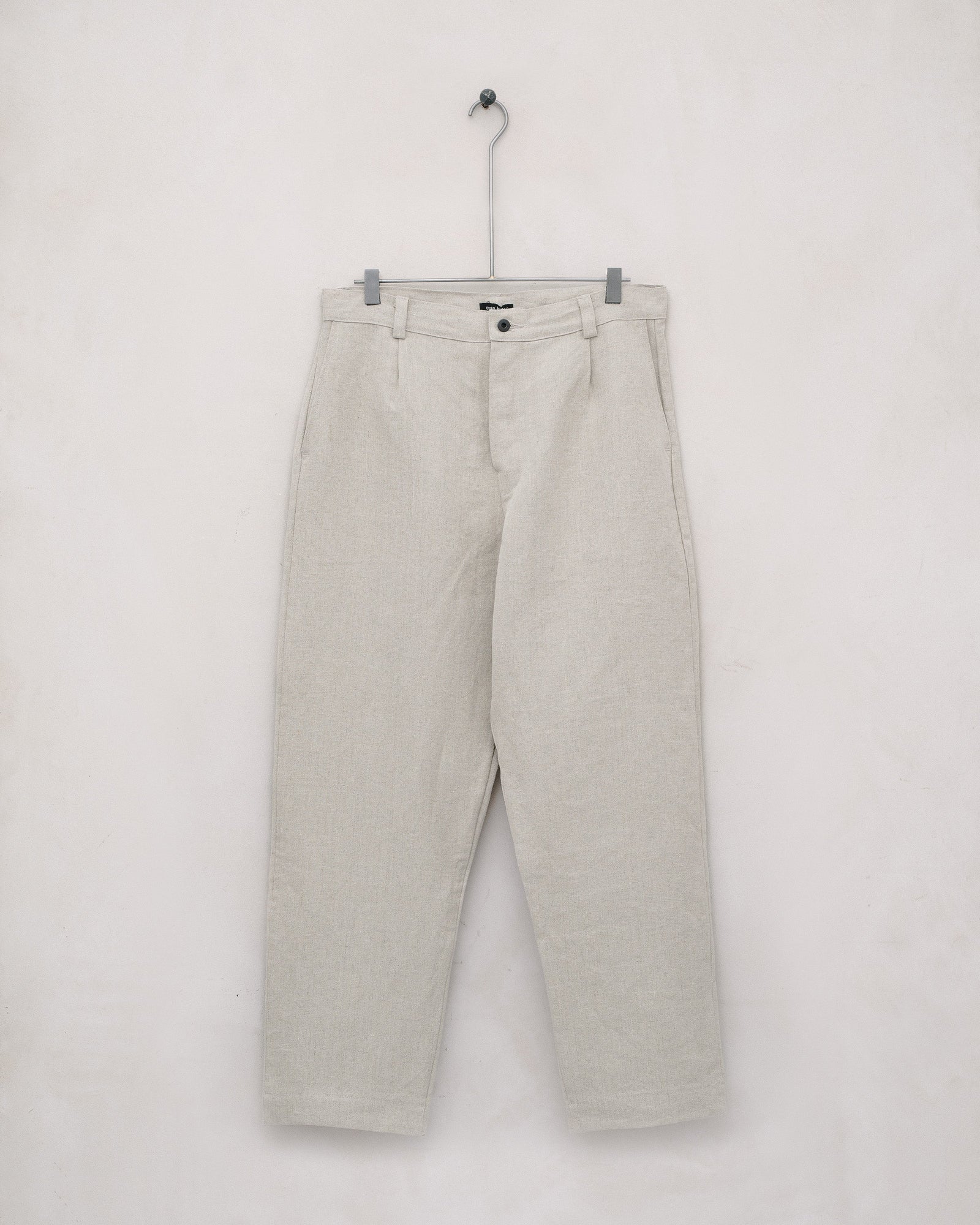 Single Pleat Pant Tumbled Hemp Canvas