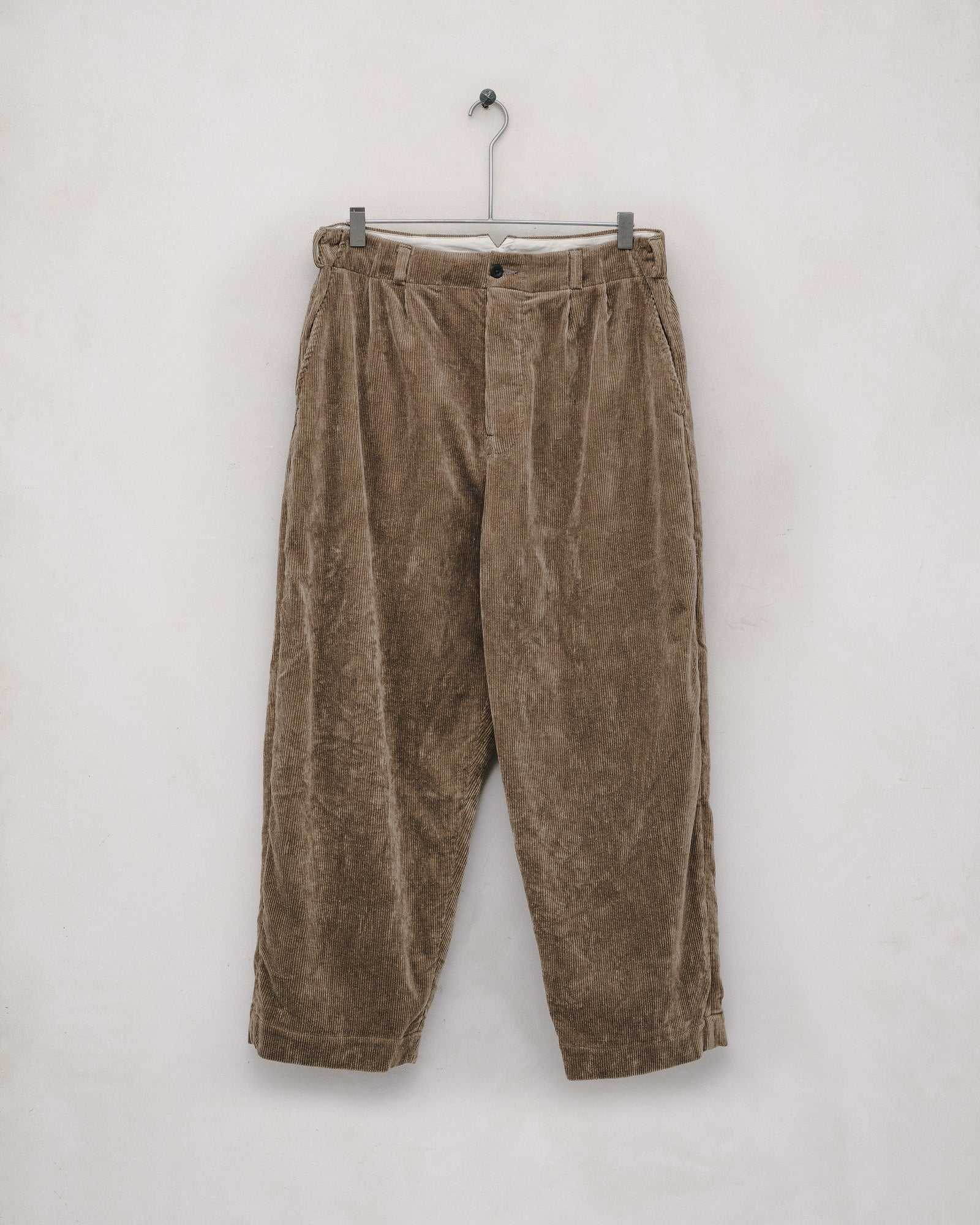 Two Pleat Pant Natural Dye Cotton Hemp Corduroy Gallnut Iron