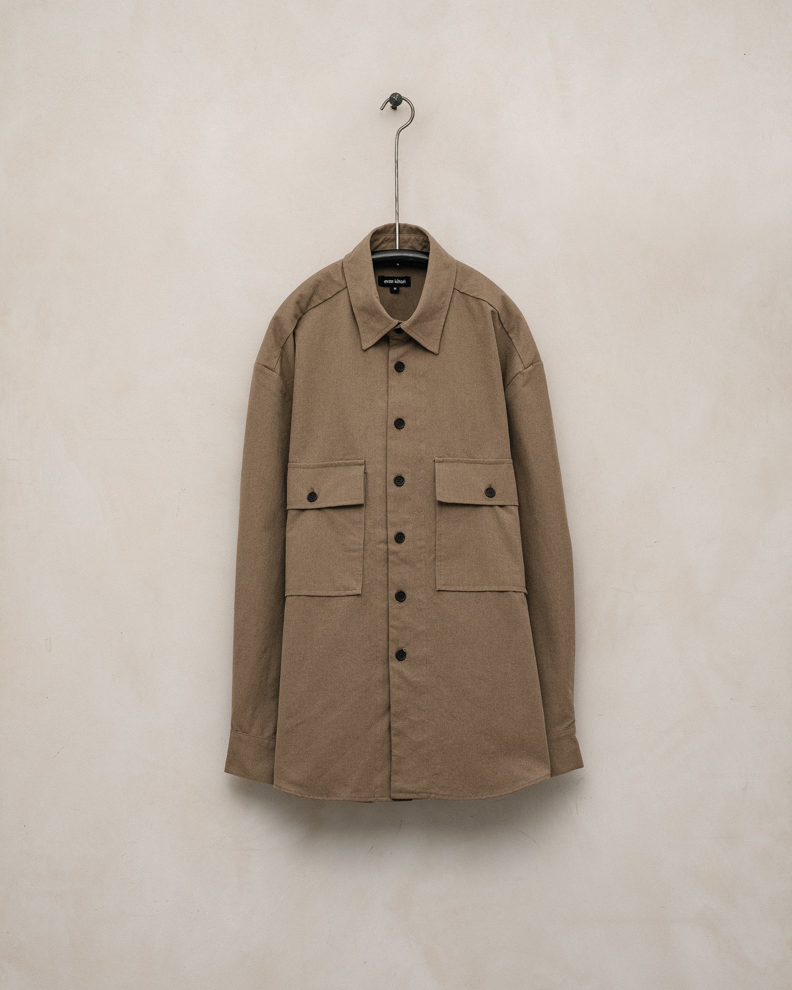Big Shirt - Undyed Organic Cotton Canvas, Brown (Iron Mordant)