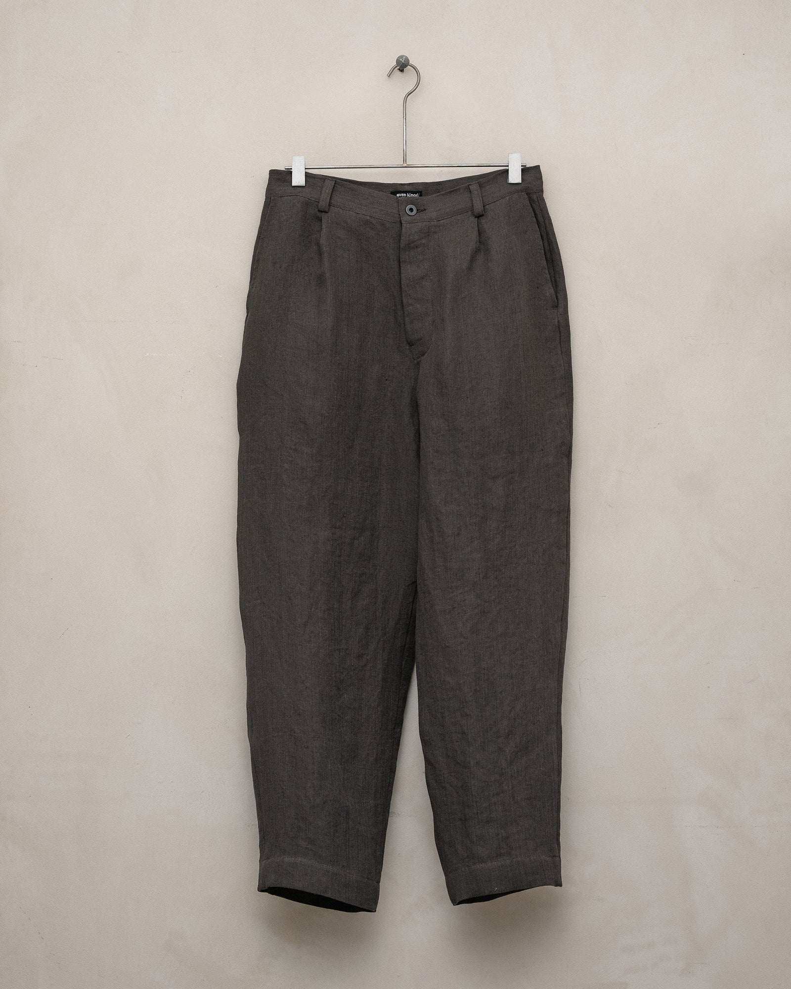 Single Pleat Pant Dobby Weave Hemp Shale Grey