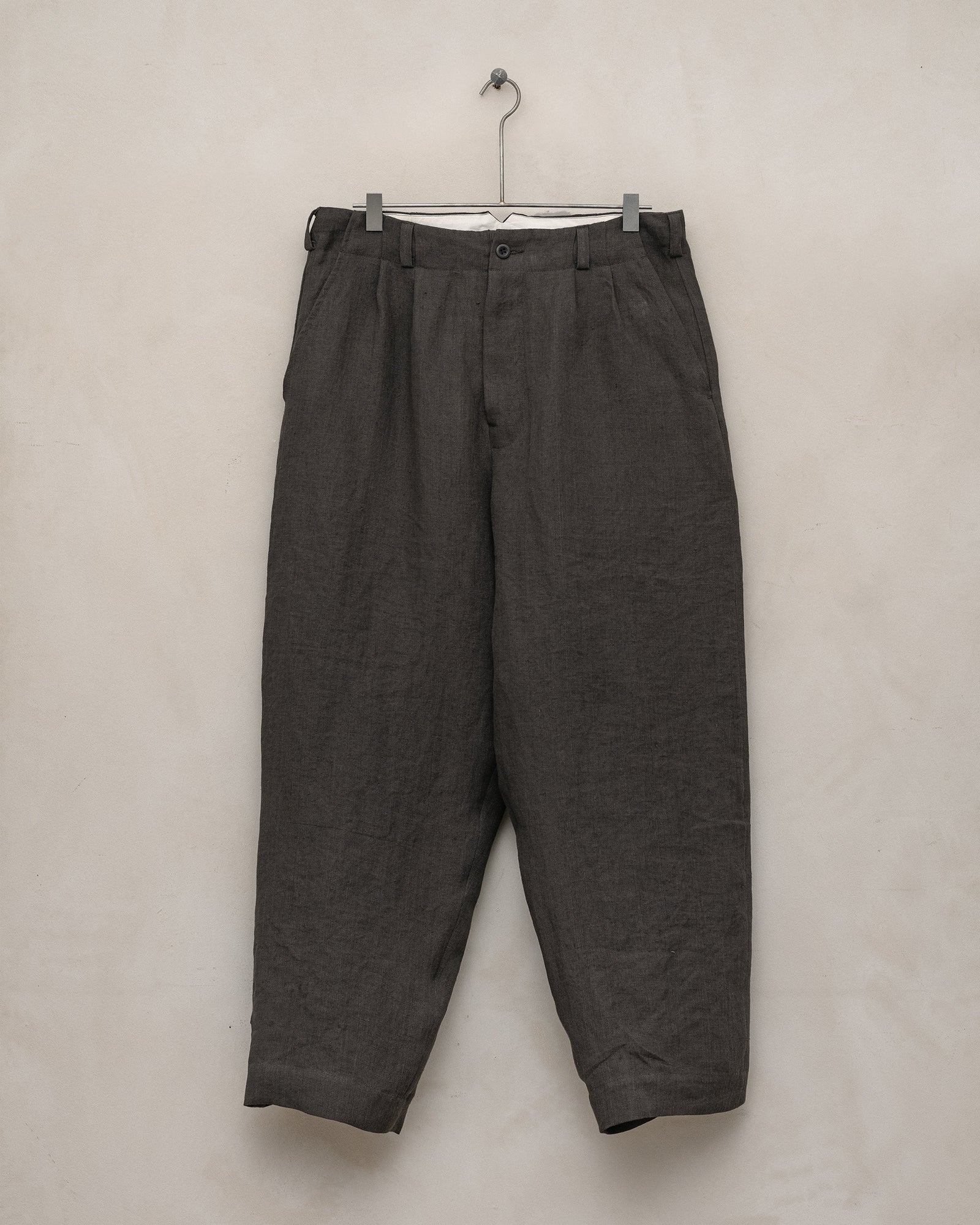 Two Pleat Pant Dobby Weave Hemp Shale Grey