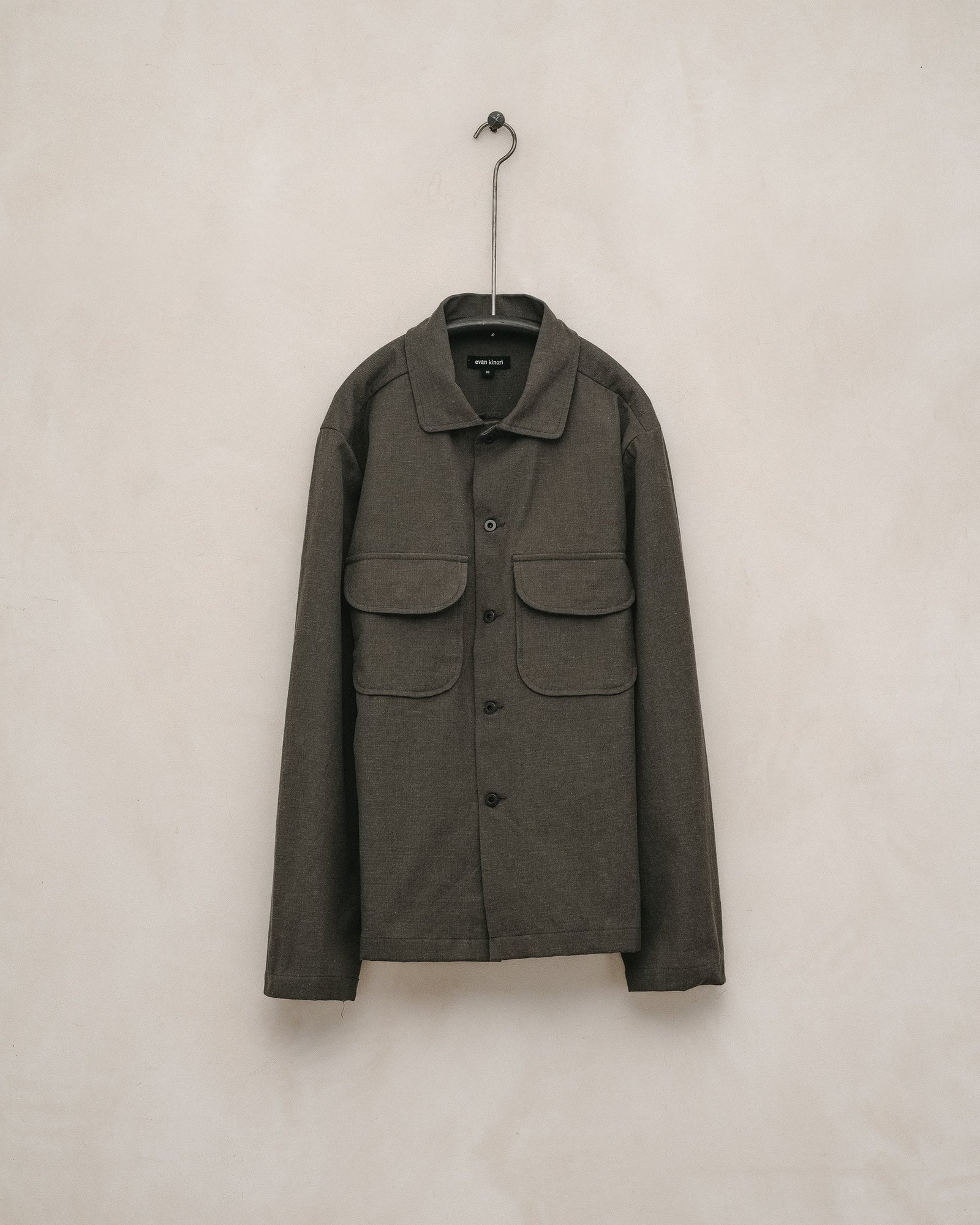 Field Shirt - Yarn Dyed Pindot Canvas, Olive/Grey