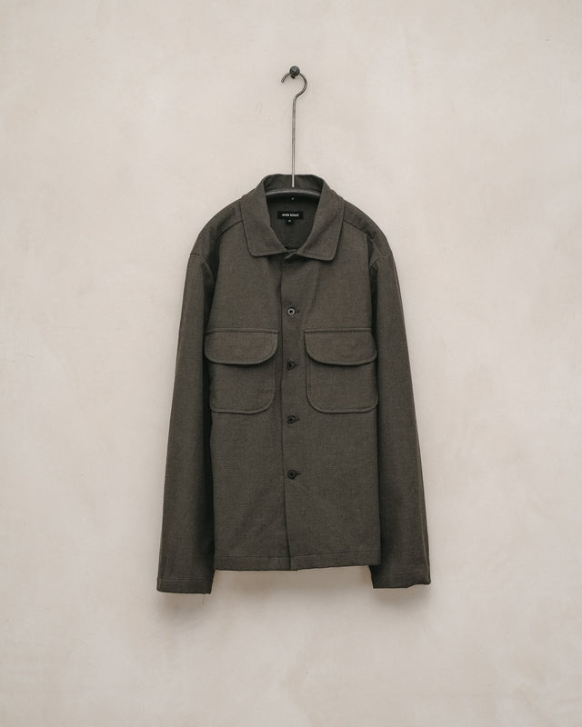 Field Shirt - Yarn Dyed Pindot Canvas, Olive/Grey
