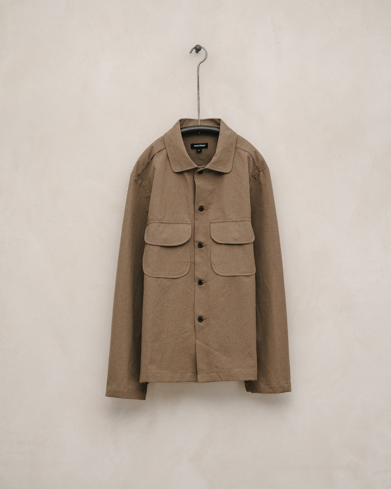 Field Shirt - Undyed Organic Cotton Canvas, Brown (Iron Mordant)
