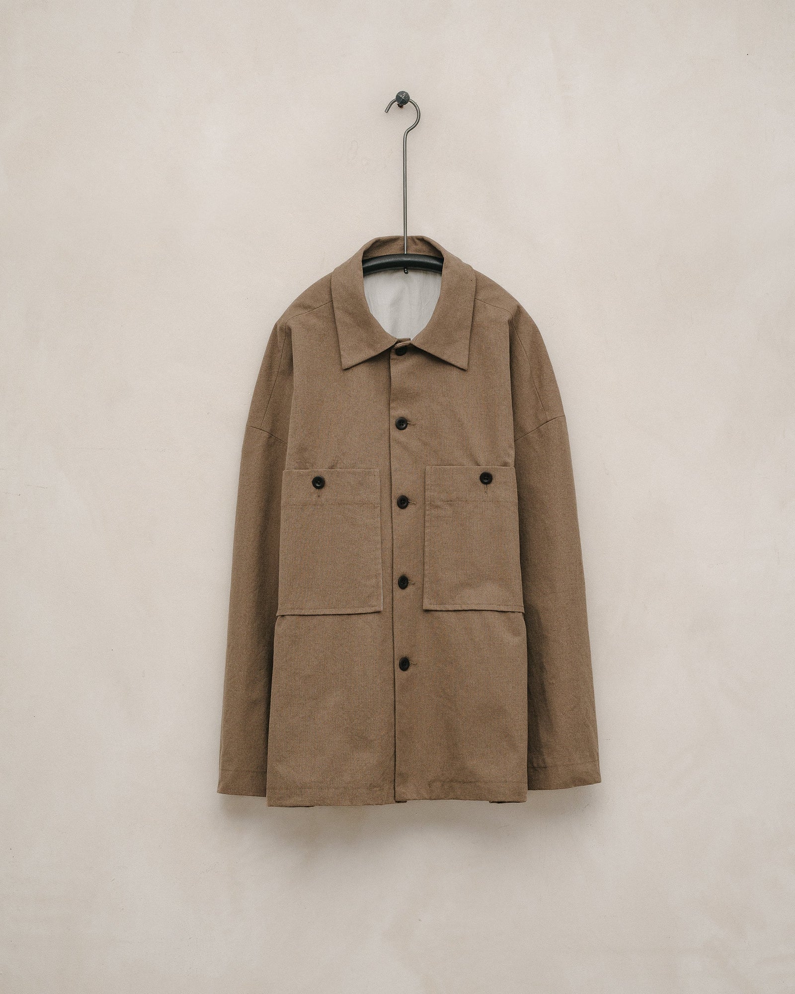 Field Shirt Two - Undyed Organic Cotton Canvas, Brown (Iron Mordant)