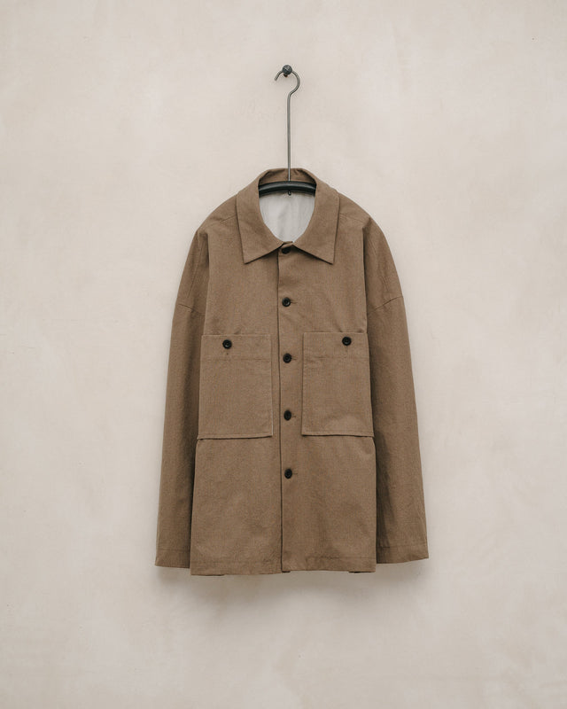 Field Shirt Two - Undyed Organic Cotton Canvas, Brown (Iron Mordant)