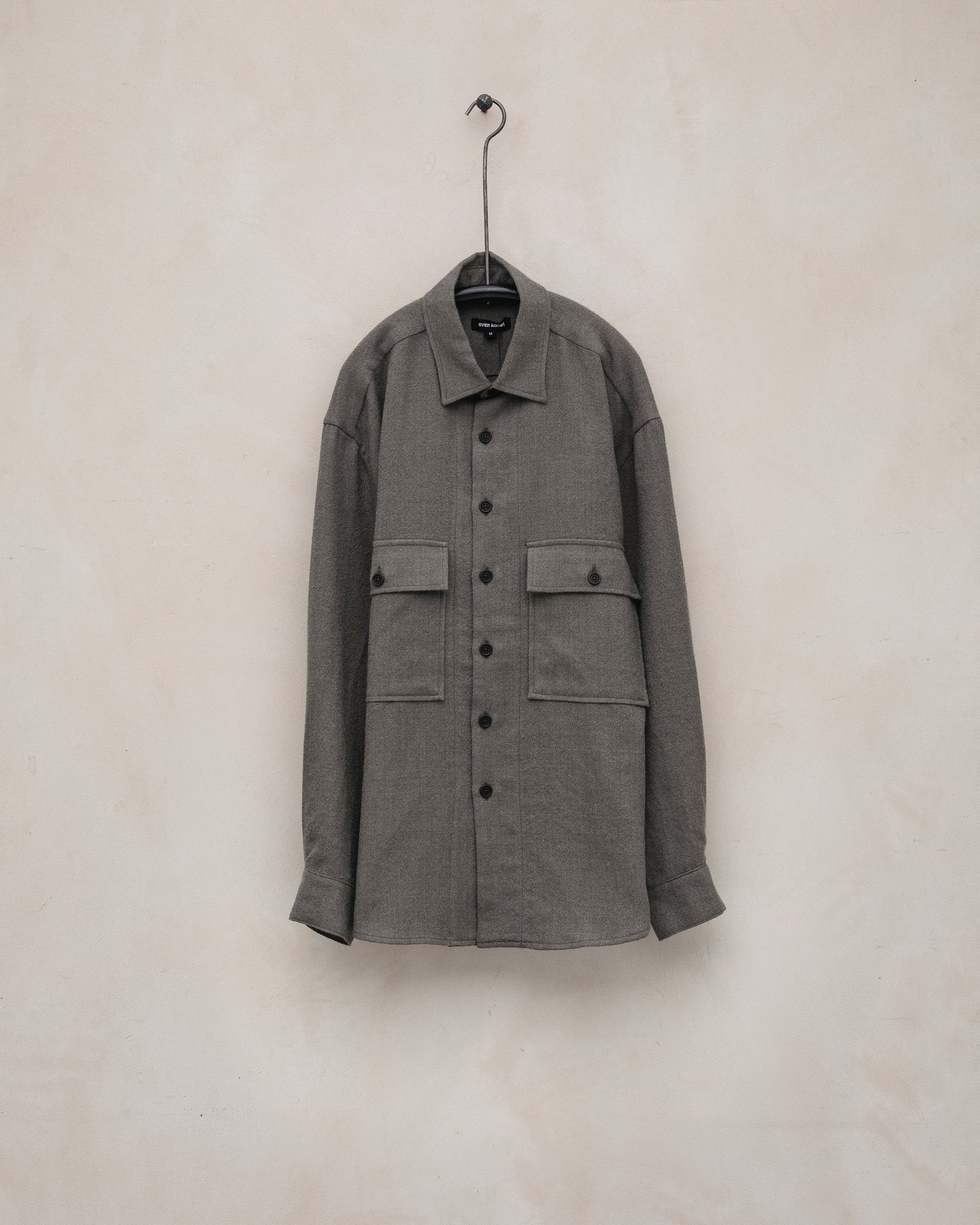 Big Shirt Worsted Wool Gauze Heather Grey