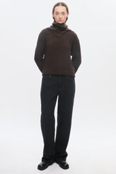 Elba Merino Neckwarmer in Coffee Bean
