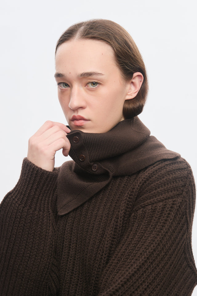 Elba Merino Neckwarmer in Coffee Bean