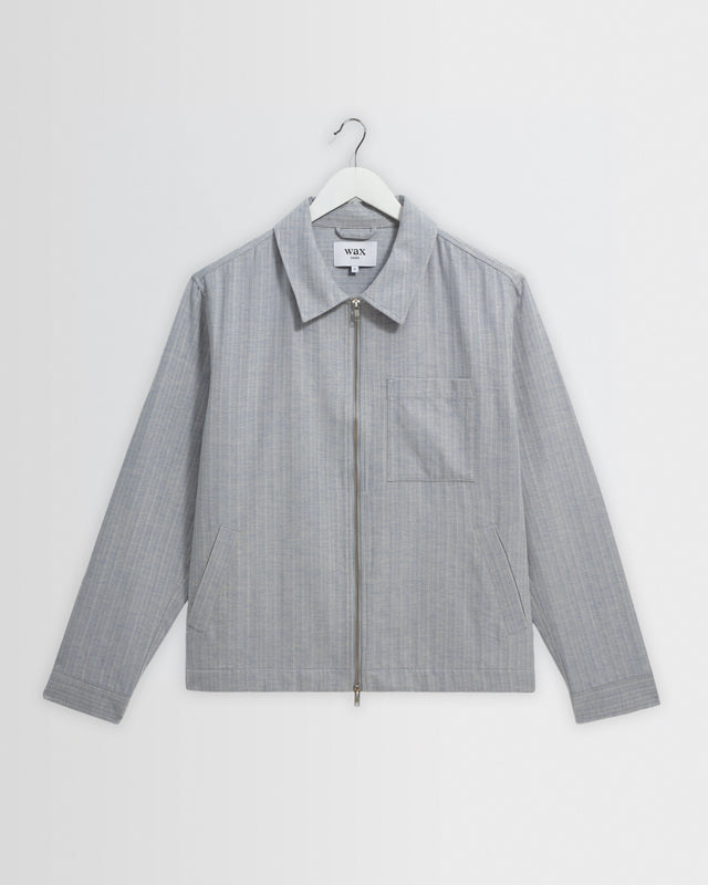 Eldon - Light Blue Herringbone Cotton Jacket