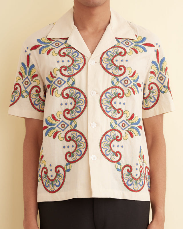 Embroidered Carnival Short Sleeve Shirt