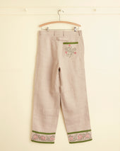 Embroidered Trumpetflower Trousers