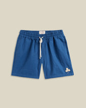 EMBROIDERY NATURE RAMIE SHORTS - BLUE