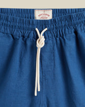 EMBROIDERY NATURE RAMIE SHORTS - BLUE