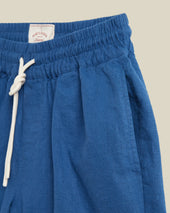 EMBROIDERY NATURE RAMIE SHORTS - BLUE