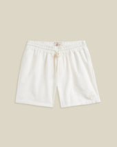 EMBROIDERY NATURE RAMIE SHORTS - ECRU