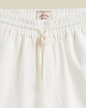 EMBROIDERY NATURE RAMIE SHORTS - ECRU
