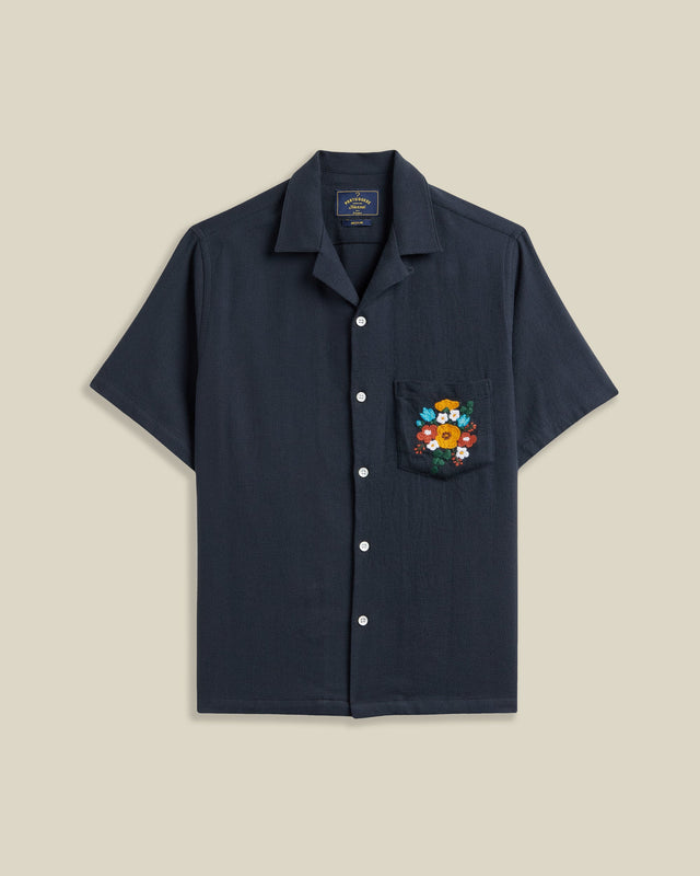 EMBROIDERY PIQUET - NAVY