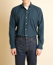 VINTAGE IVY - Button Down Black Watch Flannel