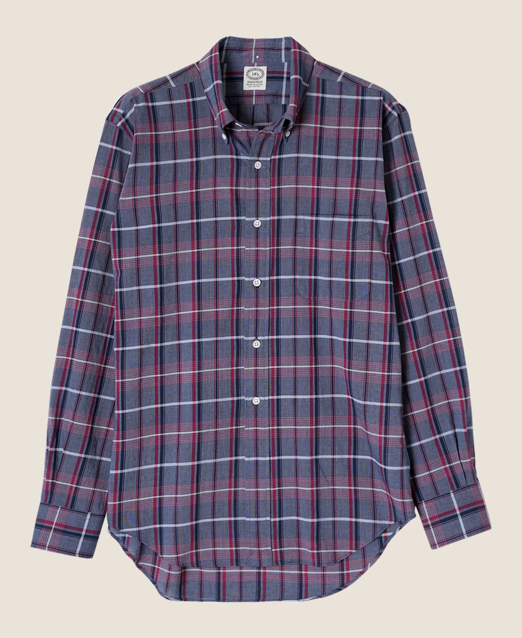 VINTAGE IVY BUTTON-DOWN BLUE MADRAS PLAID