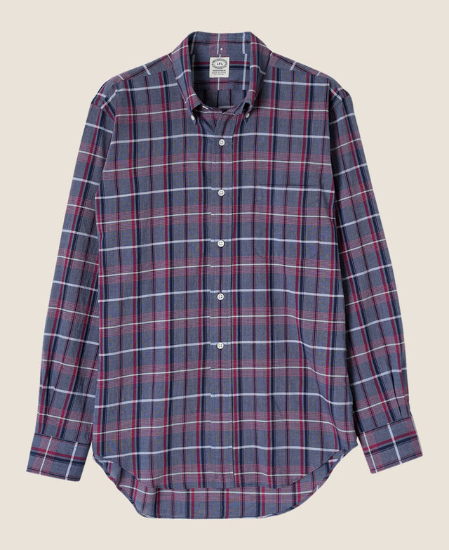 VINTAGE IVY BUTTON-DOWN BLUE MADRAS PLAID