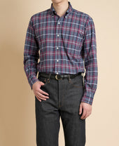 VINTAGE IVY BUTTON-DOWN BLUE MADRAS PLAID