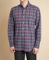 VINTAGE IVY BUTTON-DOWN BLUE MADRAS PLAID