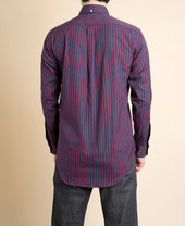 VINTAGE IVY NAVY BLUE WITH RED TRACKED STRIPE BUTTON-DOWN