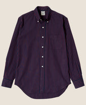 VINTAGE IVY NAVY BLUE WITH RED TRACKED STRIPE BUTTON-DOWN