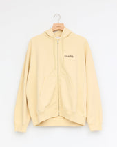 Zip Logo Hoodie, Cream