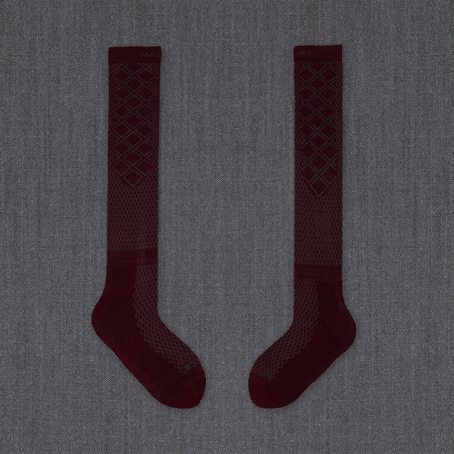 Bordeaux & Gris - Équitation - Laine & Soie