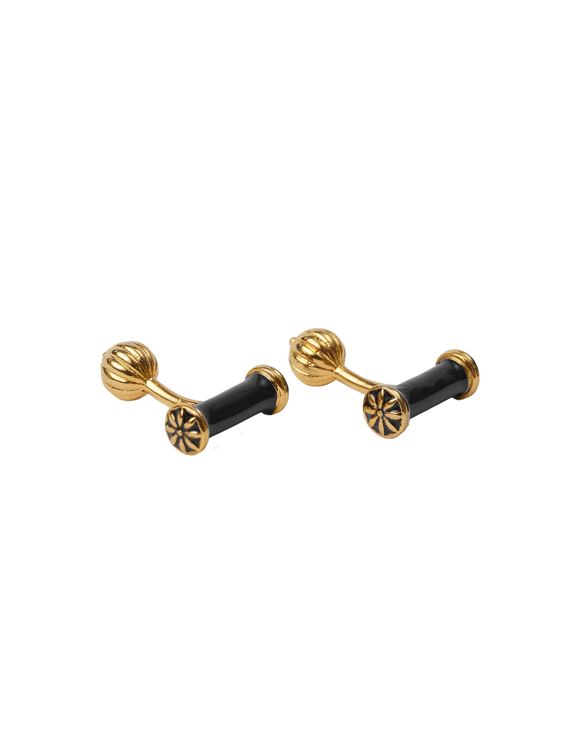 Hand Enamelled Bar Cuff Links Gold