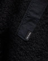 EAST STUDIES MS-110 ESCEP JACKET - ELFIN SADDLE "FOHAIR" BLENDED WOOLEN BOUCLÉ / WASHED BLACK RIPSTOP COTTON