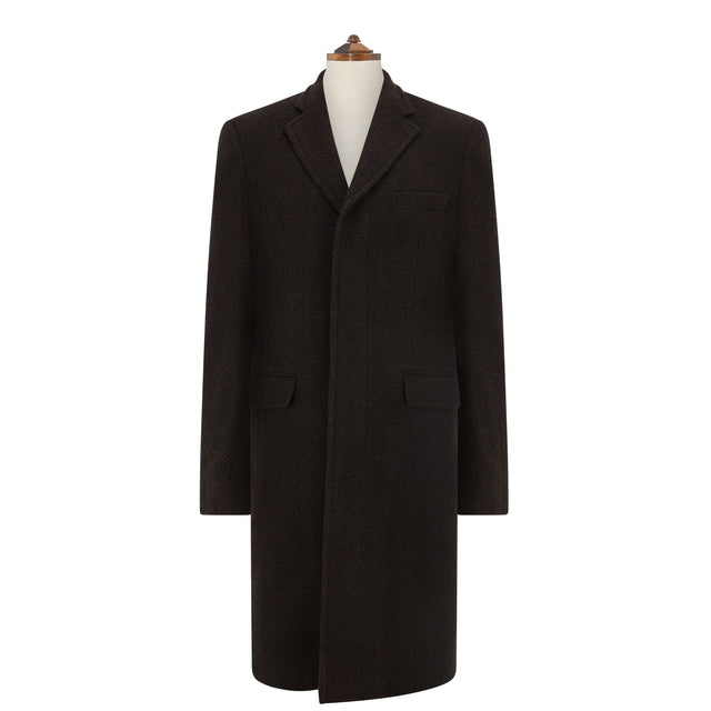 Warrington Brown Herringbone Cashmere Coat
