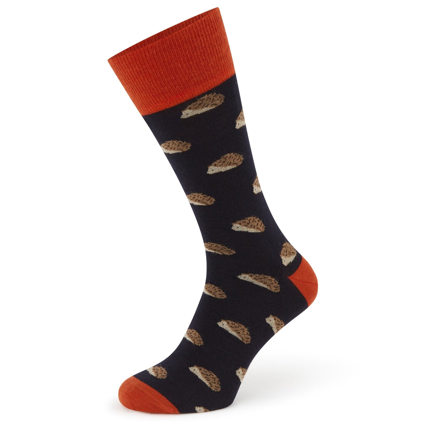 Sutton Navy and Orange Hedgehog Wool Sock