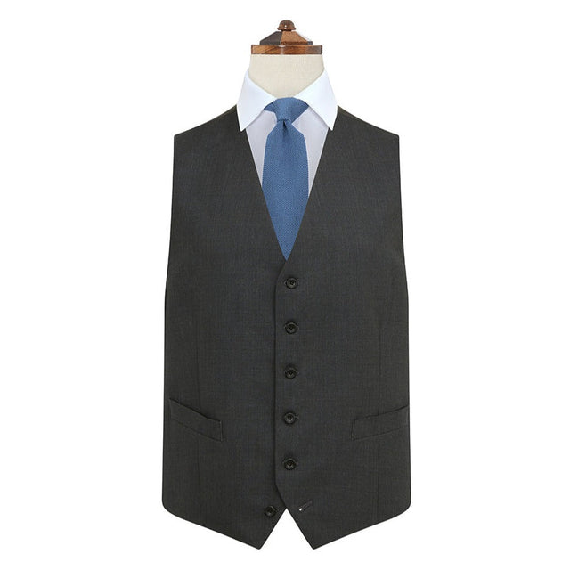 Hyde Charcoal Tropical Panama Wool Waistcoat