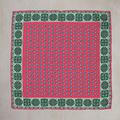 Edged Paisley Pocket Square In Pink