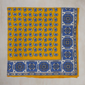 Edged Paisley Pocket Square in Yellow