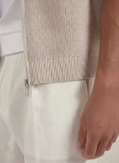 Beige Knitted Vest Made In Italy